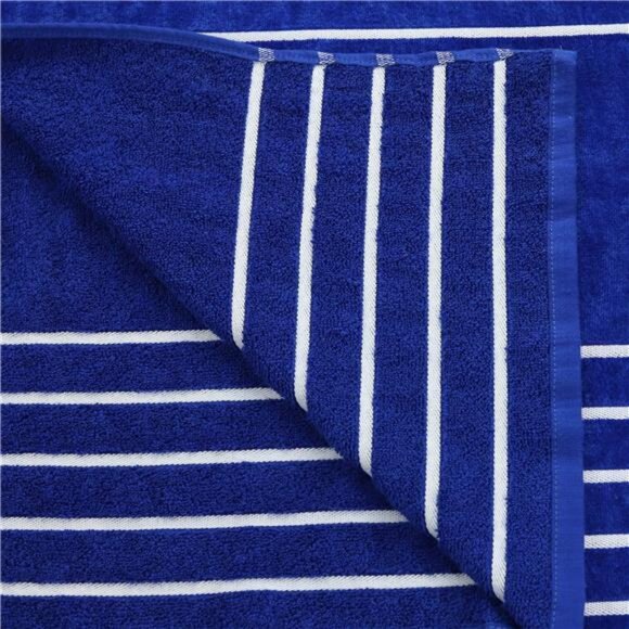 Beach Towel, Royal Blue Multi-Stripe - Picture 3 of 5